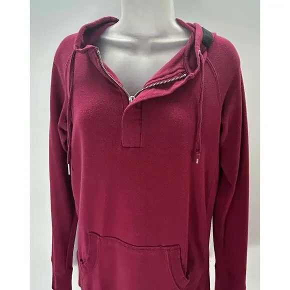 Women's Calvin Klein Lightweight Maroon Hoodie Sz S - Picture 5 of 14